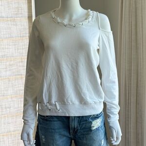 NWT Feel The Piece Cold Shoulder Sweatshirt Size S